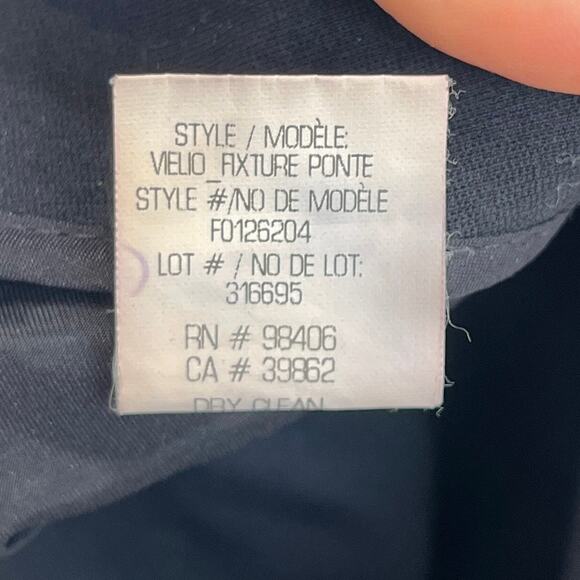 THEORY Vielio Fixture Ponte Pants Flat Front Side Zip Cropped Navy Blue Size 0 - Picture 8 of 10